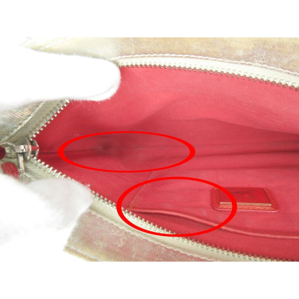 Christian Louboutin Clutch Bag Leather Gold Tone Clutch - Picture 6 of 7